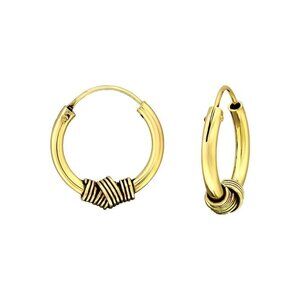 14k Gold Vermeil Bali Small Hoop Earrings 15mm​​